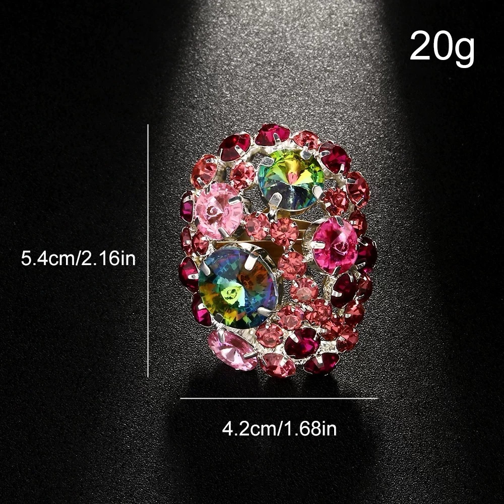 Elegant Multicolor Crystal Statement Ring - image 3